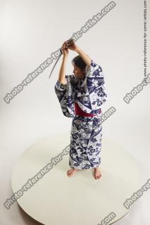 japanese woman in kimono with sword saori 05a